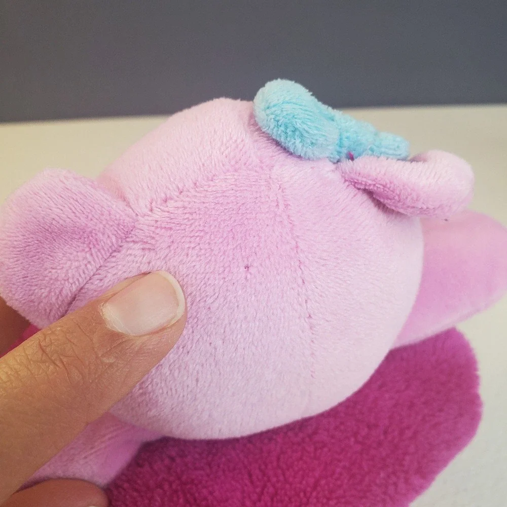 BABY GEAR Pink Teddy Bear Fuchsia Security Blanket Lovey Flower Soft Fleece 15